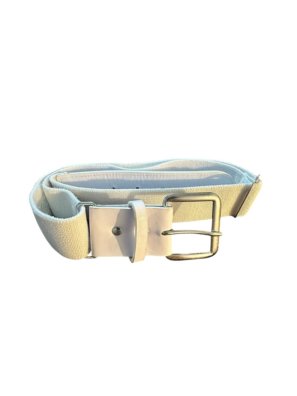 Adjustable Baseball & Softball Belt- White 1.5" wide 30/46 inches length